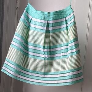 Mint Green Striped Women's Skirt
